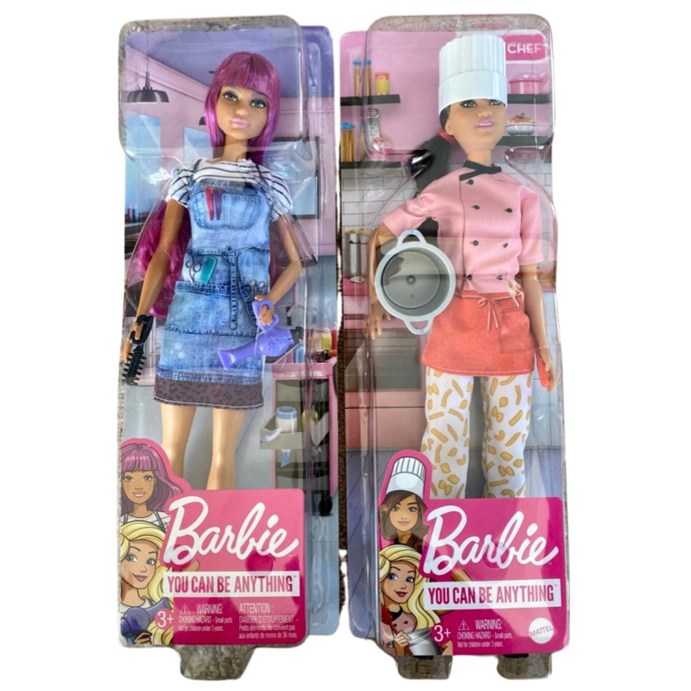 Barbie Career Set of 2 Dolls- Chef & Hair Stylist